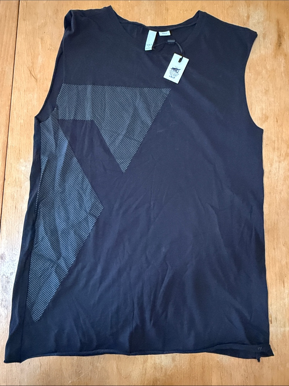 Men's Black Sleeveless Graphic Muscle Shirt sz S Y.A.S. Made in turkey NEW